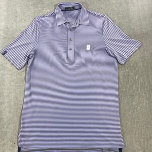 RLX Ralph Lauren‎ Men's Medium Purple Gray Striped Golf Polo Shirt